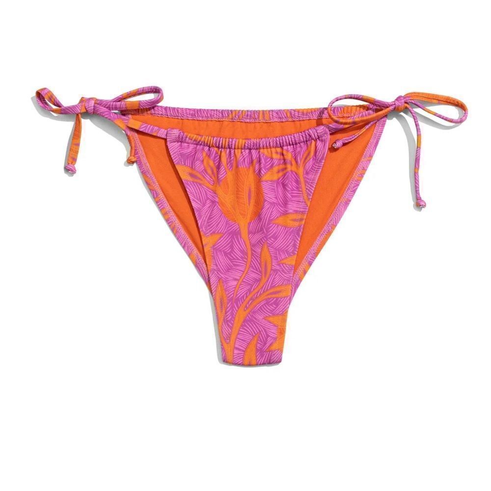 Liberty Justice The Miata String Bikini Bottom Grotto Pink Orange Print NWT L